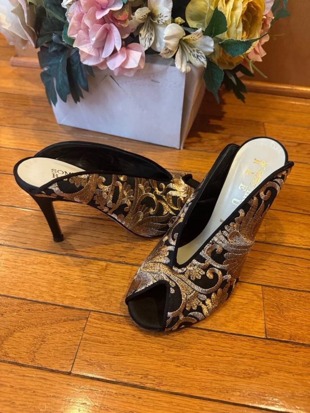 STUNNING Something Bleu made in Italy wedding mules size 8 (sh1000